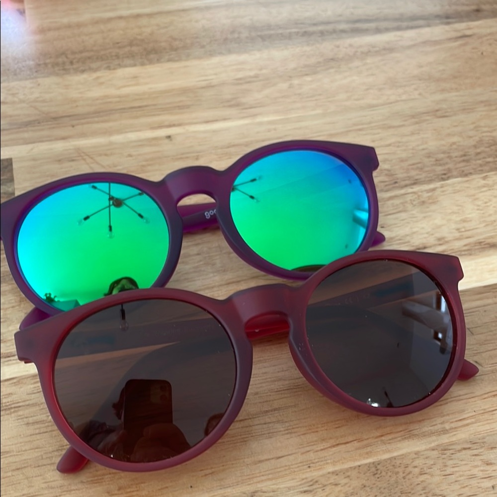 Goodr Sunglass Set. Maroon purple polarized